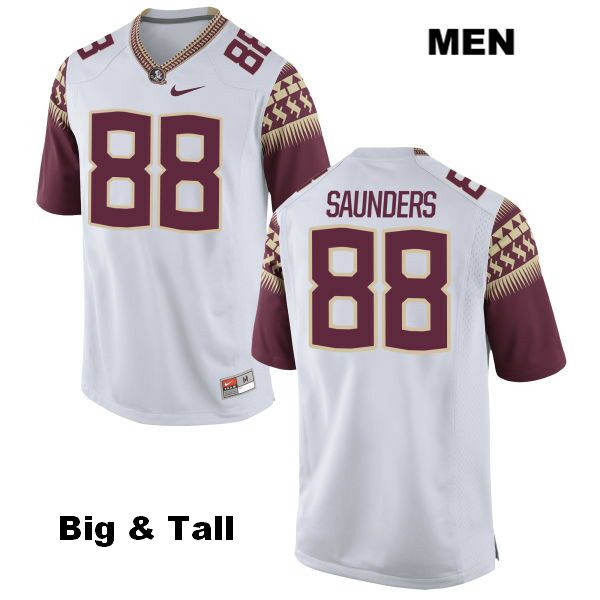 Men's NCAA Nike Florida State Seminoles #88 Mavin Saunders College Big & Tall White Stitched Authentic Football Jersey UVY2169JH